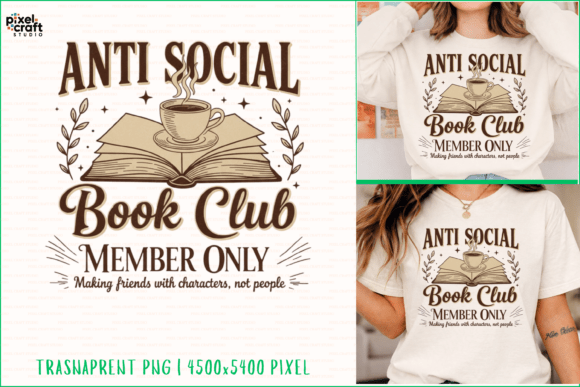 Anti Social Book Club T-Shirt Design: A Font for Introverts