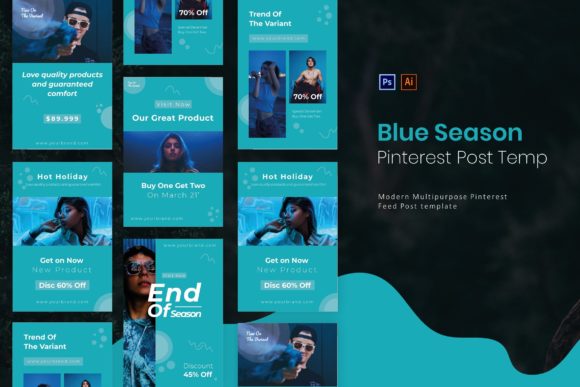 Blue Season | Pinterest Post Template