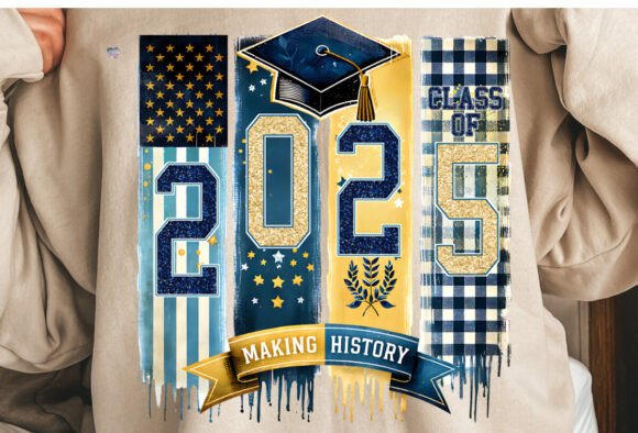 Class of 2025 Graduation PNG Brushstroke Design