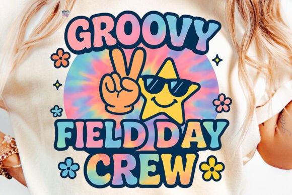 Groovy Field Day PNG: Retro Tie Dye for Teams