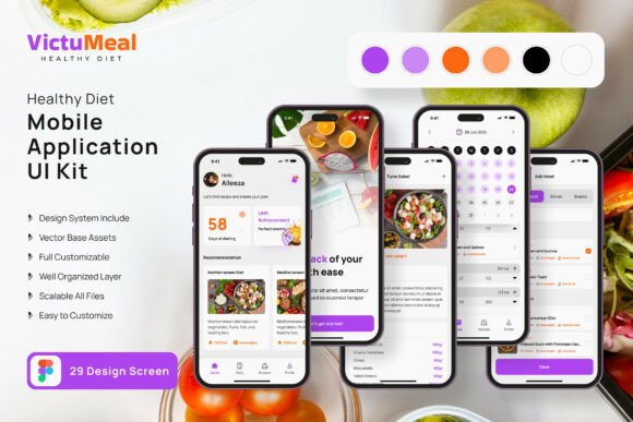 Healthy Diet Application Mobile UI KIT