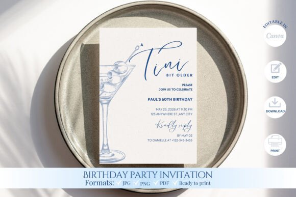 Martini Birthday Party Invite: A Toast to Elegant Design