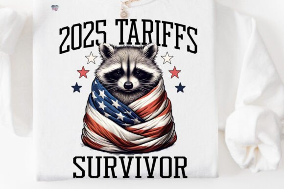 Patriotic Raccoon PNG: A 2025 Tariffs Survivor Design
