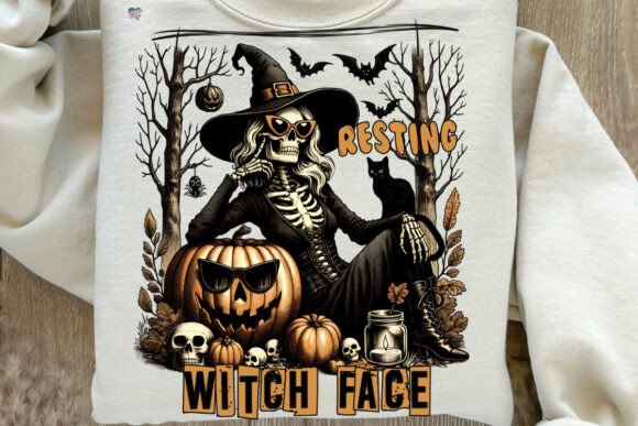 Resting Witch Face PNG Halloween