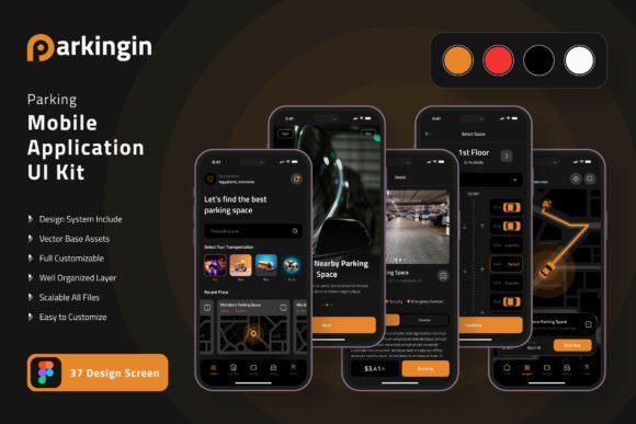 Streamline Your Parking App Design with This UI Kit