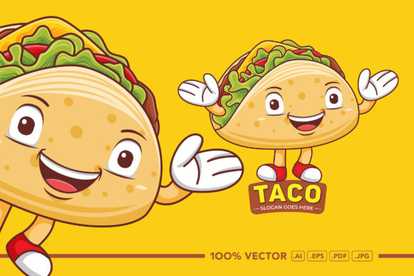 Taco Mascot Logo Vector Graphic for Vibrant Branding