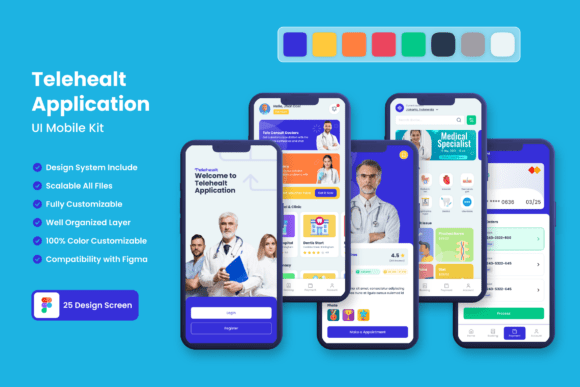 Telehealth Application Mobile UI Kit: Streamline Your App Design