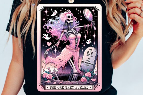 The One They Buried: A Pastel Goth Skeleton Tarot PNG